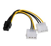 AKYGA AK-CA-13 Lot de 2 câbles Adaptateur Molex mâle vers PCI-E 6 Broches Femelle 15 cm