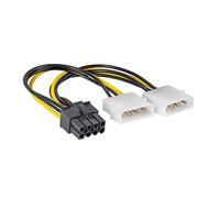 AKYGA AK-CA-29 2 x Molex mâle vers PCI-E 8 Broches Femelle Câble Adaptateur 15 cm