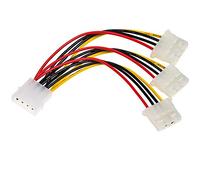 Akyga AK-CA-40 Adaptateur Molex mâle vers 3 x Femelle Molex Câble d'alimentation 15 cm