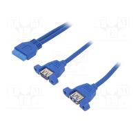 Adaptateur avec câble 2x USB A 3.0 A (f)/ USB 19pin (f) AK-CA-62