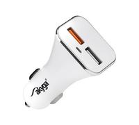 Akyga Ak-Ch-08 - Adaptateur D'alimentation Pour Voiture - 15 Watt - 3 A - Qc 3.0 - 2 Connecteurs De Sortie (Usb) - Blanc