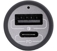 Akyga AK-CH-26 Chargeur USB 100 W 1x USB-C®, 1x USB-A QC 3.0, Power Delivery 3.0 gris pour voiture, pour camion GaN, chargeur