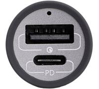 Akyga AK-CH-26 Chargeur USB 100 W 1x USB-C®, 1x USB-A QC 3.0, Power Delivery 3.0 gris pour voiture, pour camion GaN, chargeur