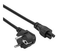 Akyga AK-NB-10C Câble d'alimentation pour Ordinateur Portable - Fil de cuivre - 3 x 0,75 mm² - 3 Broches - IEC C5 - Schuko CEE 7/7 EU - 3 m - Noir - Fiche Mickey