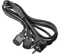 Akyga AK-PC-04A CEE 7/7 2xC13 250V/50Hz 1,8m câble d'alimentation noir