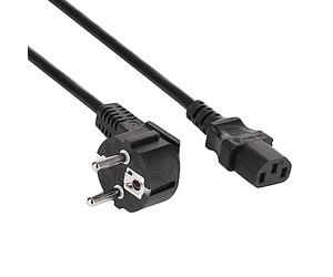 Akyga AK-PC-05S CU Câble d'alimentation de qualité supérieure 3 x 1,5 mm² CEE 7/7 / IEC C13 5 m pour PC, imprimante, écran - Noir