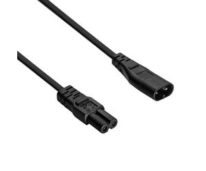 Akyga AK-RD-08A CCA Rallonge d'alimentation 2 Broches 2 x 0,5 mm² IEC C7 vers IEC C8 1,5 m Noir Câble d'extension d'alimentation pour Ordinateur Portable, Radio, projecteur, Roomba, TV, imprimante