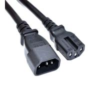 Akyga AK-UP-06 Câble d'Alimentation 1.8m IEC C14 vers Coupleur C15 Noir - 250V 10A - Connecteur 1 Mâle, Connecteur 2 Femelle