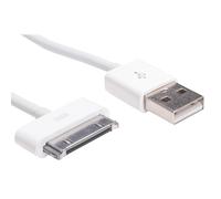 Akyga AK-USB-08 câble USB USB 2.0 1 m USB A Micro-USB B/Lightning/Apple 30-pin Blanc