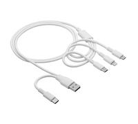 AKYGA AK-USB-52 Câble de charge 3 en 1 USB-A USB-C Micro USB compatible avec iPhone 1,2 m 5 V 2 A 10 W Câble de charge multiple pour smartphone et tablette