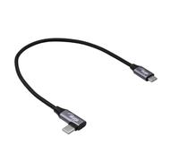 AKYGA AK-USB-53 Câble coudé USB-C 30 cm 60 W Charge rapide tressé USB 2.0 480 Mbit/s Connecteur en aluminium pour smartphone et ordinateur portable