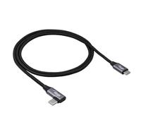 AKYGA AK-USB-54 Câble coudé USB-C 1 m 60 W Charge rapide tressé USB 2.0 480 Mbit/s Connecteur en aluminium pour ordinateur portable smartphone