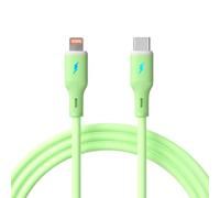 AKYGA AK-USB-73 Câble USB C en silicone Vert 30 W Compatible avec iPhone iPad USB 2.0 Câble de charge rapide Transfert de données 1 m