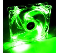 Akyga AW-12A-BG Ventilateur PC 120mm Transparent 1000 tr/min, 20 dB, 66 CFM, LED Vertes, MTBF 30000h, ABS, Dimensions 120x120x25mm