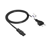 Akyga Câble d'alimentation 2 Broches trèfle à Huit AK-RD-01C 2 x 0,5 mm² CEE 7/16 / IEC C7 1,5 m cuivre Noir
