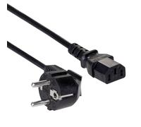 Câble adaptateur Akyga alimentation [1x Prise mâle + contact de protection - 1x Secteur femelle C13] 3.00 m noir