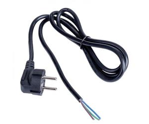 AKYGA Câble de Connexion électrique [1 extrémité de câble Ouverte, 1 connecteur coudé de Contact de Protection] 1,5 m Noir