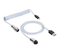 AKYGA AK-USB-48 Câble USB tressé type C vers USB A 3.0 m Bleu ciel Câble spirale pour clavier mécanique avec connecteur aviateur amovible pour clavier de jeu
