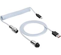 Akyga Câble USB USB 2.0 USB-C® mâle, USB-A mâle 3.00 m blanc gainé, câble spiralé AK-USB-48