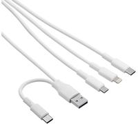 Akyga Câble USB USB-C® mâle, USB-A mâle, Connecteur Lightning , USB-Micro-B mâle 1.20 m blanc AK-USB-52