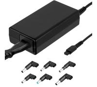 Akyga Chargeur pour PC Portable 65W 6 Embouts interchangeables Noir