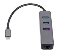 AKYGA HUB USB Type C to 3X USB 3.0 AK-AD-66 Network Card 10/100/1000 15 cm