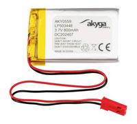 Akyga Batterie Li‑Po LP503448 (AKY0559) 3,7 V 800 mAh PCM, connecteur JST 2 broches 2,54 15 cm
