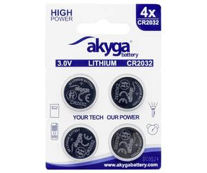 Akyga Pile bouton CR 2032 3 V 4 pc(s) 210 mAh Li-MnO2 CR2032