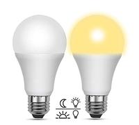 Akynite Ampoule Capteur Crépusculaire E27 10W 1000lm Blanc Chaud 3000K, 230V 200 degrés, équivalent à 80W, Ampoule Détecteur de Lumière E27 pour Entrée Jardin Extérieur, lot de 2