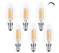 Akynite Ampoule E14 Bougie LED 4W Dimmable Blanc Chaud 2700K, 400LM, AC 220V, Équivalent E14 40W, Ampoule C35 Bougie Filament LED à Petit Culot pour Lustre, lot de 6