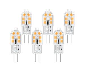 Akynite Ampoule G4 LED 12V 2W Blanc Chaud 3000K, 200lm, Équivalent Lampe Halogène G4 10W 20W, non-dimmable, Bi-pin 12V LED AC DC pour Lustre, Lampe de Table, lot de 6
