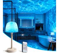 Akynite Lampe de Douche & Projecteur Océan Ambiance, Lampe LED sans Fil 16 Couleurs RVB, Étanche IP44, Tactile & Télécommandée, Lampe Spa Rechargeable pour Salle de Bain