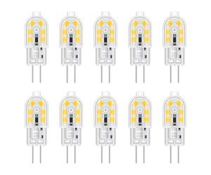 Akynite Lot de 10 ampoules LED G4 2 W 12 V Blanc froid 6000 K 200 lm Remplacement pour spot halogène G4 10 W 20 W Intensité non variable Ampoule à culot à broches LED 12 V AC DC pour hotte aspirante
