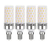 Akynite Lot de 4 ampoules épi de maïs LED E14 12 W Blanc chaud 3000 K 1450 lm Angle de faisceau 360° 230 V Équivalent aux ampoules halogènes E14 100 W Petit culot à vis SES LED Lampe épi de maïs Non