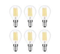 Akynite Lot de 6 ampoules LED E14 G45 4 W Blanc froid 6000 K 400 lm Remplace E14 40 W AC 220 V SES Petite vis P45 Globe LED ou lustre Lampe de plafond, non compatible avec variateur d'intensité