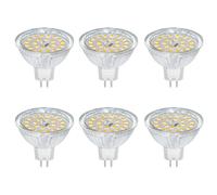 Akynite Lot de 6 ampoules LED GU5.3 5 W 12 V Blanc chaud 3000 K Ø50 mm Lumière 120 degrés équivalent à halogène GU5.3 35 W 500 lm CA CC 12 V MR16 Spot LED encastrable non réglable
