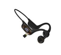 AKZ-G3 haut-parleur à conduction Sophia V5.3 sans fil Bluetooth,téléphone de sauna,crochet d'oreille,conduction d'air,écouteurs de sport,conception d'affichage numérique - Type Black