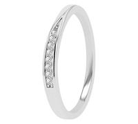 Akzent Bague en argent 925 pour femme - Taille 54-58 - Avec zircon - Rhodié - Alliance ou bague de fiançailles - Cadeaux pour femmes, petite amie - 100 % étanche et n'irrite pas la peau, 58, Argent
