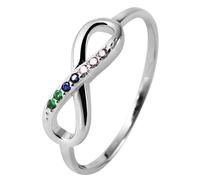 Akzent Bague en argent 925 pour femme - Taille 54-62 - Bague Infinity - Avec sertissage de zircons multicolores - Alliance ou fiançailles - Cadeaux pour femmes - 100 % étanche et n'irrite pas la peau