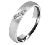 Akzent - Bagues de fiançailles en argent sterling 925 avec zircone + gravure, bagues de fiançailles, bagues d'amitié, 56, Argent sterling, Zircone cubique
