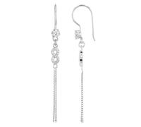 AKZENT Boucles d'oreilles créoles imperméables en argent 925 avec pendentif pour femme en argent rhodié, 100 % étanches et douces pour la peau