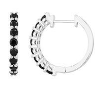 AKZENT Boucles d'oreilles créoles imperméables en argent 925 pour femme en argent rhodié 100 % étanches et douces pour la peau