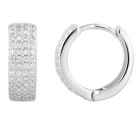 AKZENT Boucles d'oreilles créoles imperméables en argent 925 pour femme en argent rhodié 100 % étanches et douces pour la peau