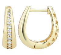 AKZENT Boucles d'oreilles créoles imperméables en argent 925 pour femme en or, rhodiées, 100 % étanches et douces pour la peau