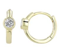 AKZENT Boucles d'oreilles créoles imperméables en argent 925 pour femme en or, rhodiées, 100 % étanches et douces pour la peau