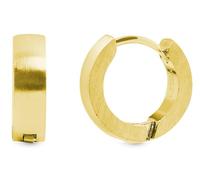 Akzent Boucles d'oreilles créoles Messalie pour femme - En acier inoxydable - Simples et élégantes - Mat - Diamètre : 1 cm, Acier inoxydable