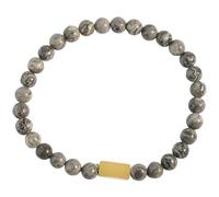 Akzent Bracelet boule en pierre naturelle pour femme en gris | Longueur 17 cm | Bande élastique | 100 % étanche et doux pour la peau | Bracelet pour femme, Eine Grösse, Acier inoxydable