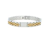 Akzent Bracelet en acier inoxydable bicolore pour femme - Longueur : 21 cm - Fermeture à crochet - 100 % étanche et doux pour la peau - Bracelet pour femme
