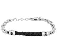 Akzent Bracelet en acier inoxydable noir pour femme - Longueur : 21 cm - Fermeture à clip - 100 % étanche et doux pour la peau - Bracelet pour femme