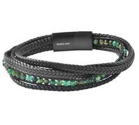 Akzent Bracelet en cuir synthétique pour homme - Longueur : 21 cm - Fermeture magnétique en acier inoxydable - 100 % étanche et doux pour la peau - Unisexe